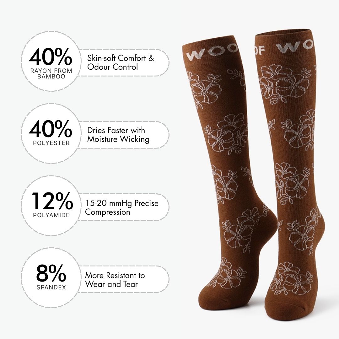 Pressed Flowers Bamboo Compression Socks | Dr. Woof Apparel