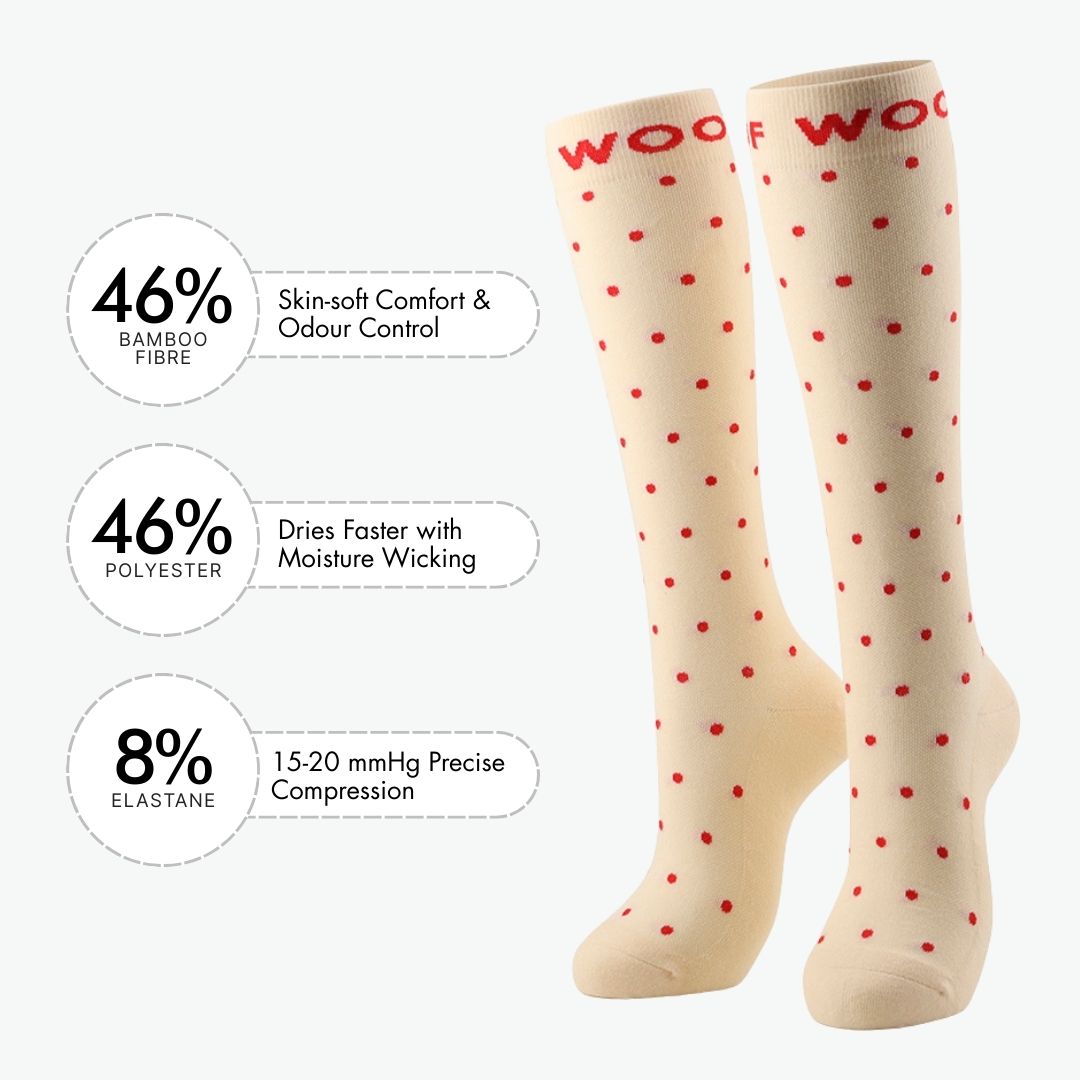 Polka Dots Bamboo Compression Socks