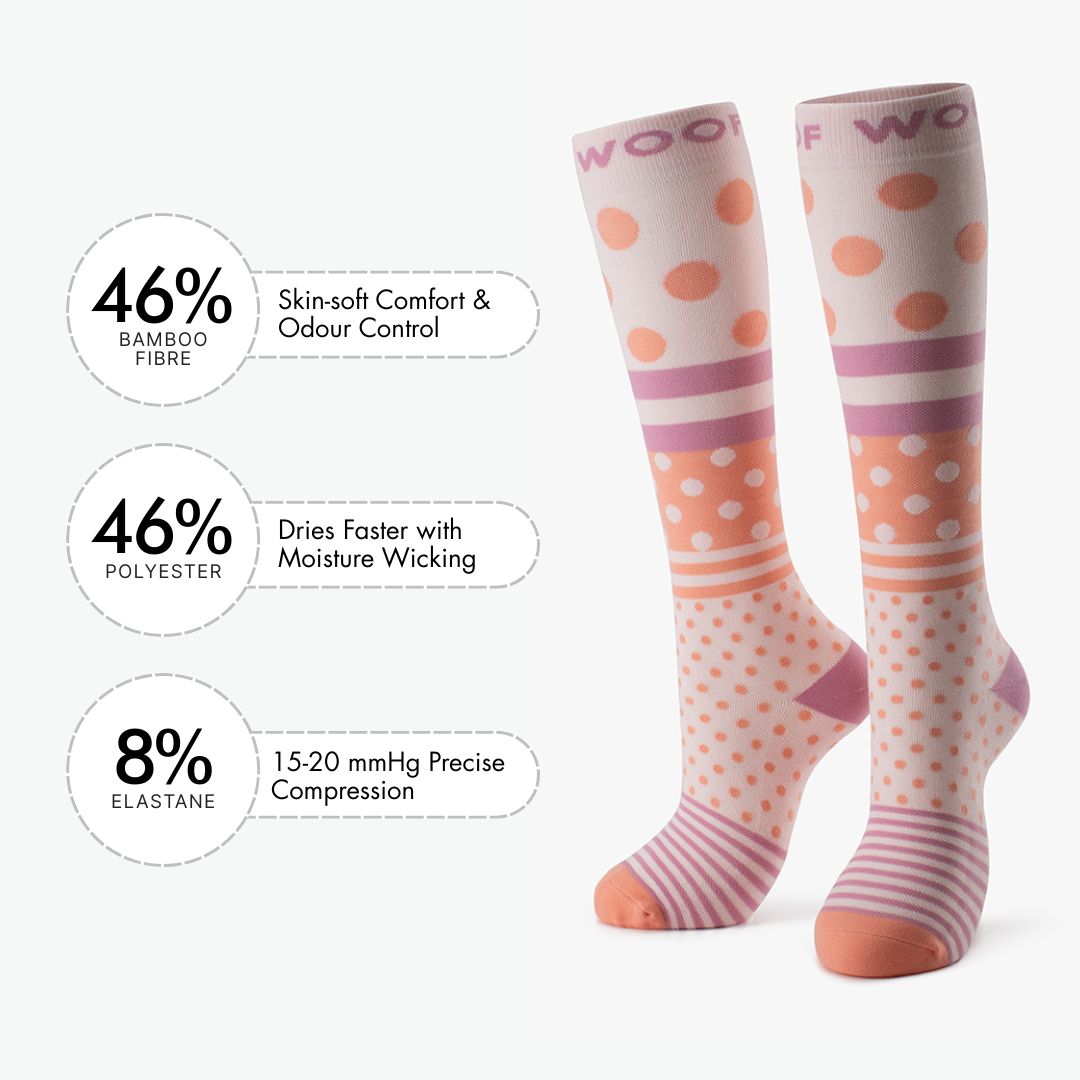 Spotty Spice Bamboo Compression Socks