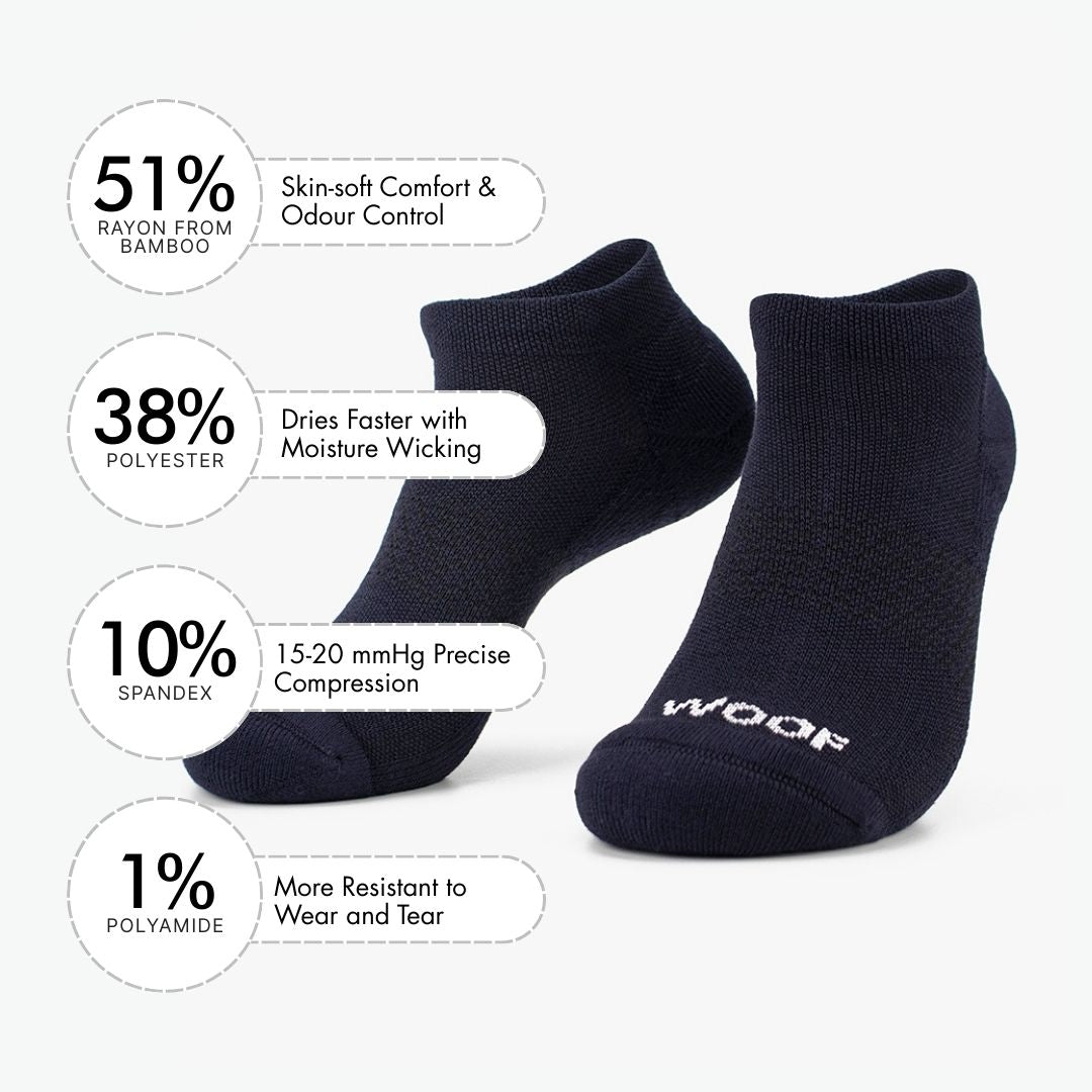 Navy Bamboo Ankle Compression Socks