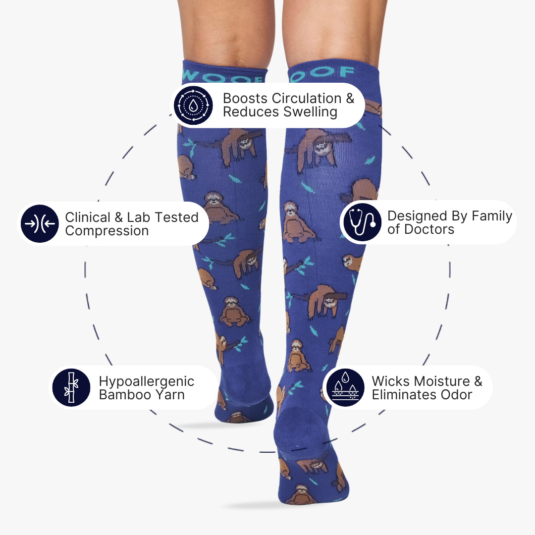 Sloth Bamboo Compression Socks