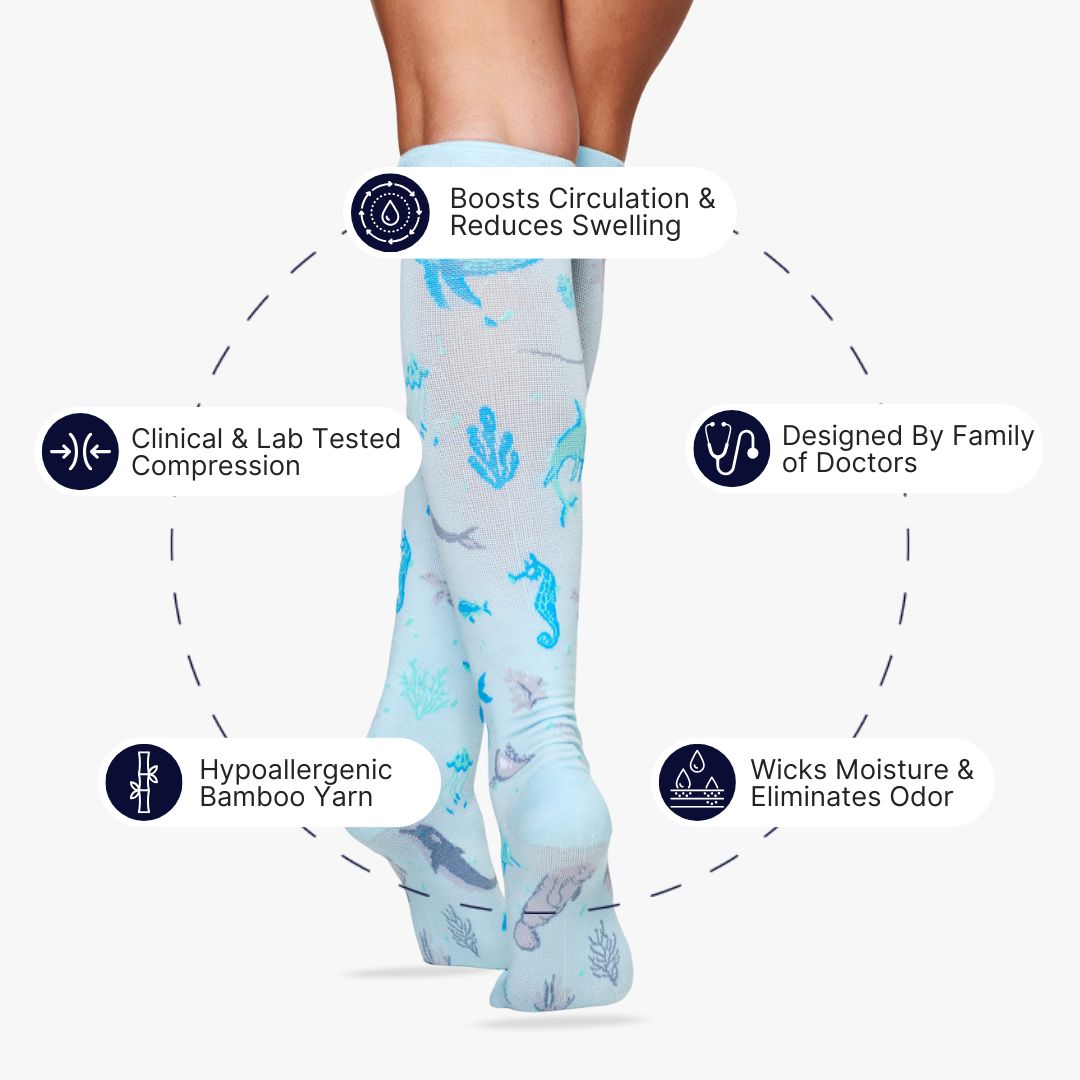 Under the Sea Bamboo Compression Socks