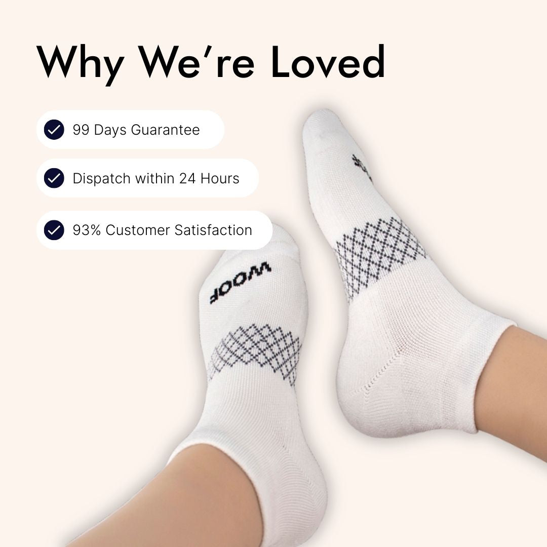 White Bamboo Ankle Compression Socks